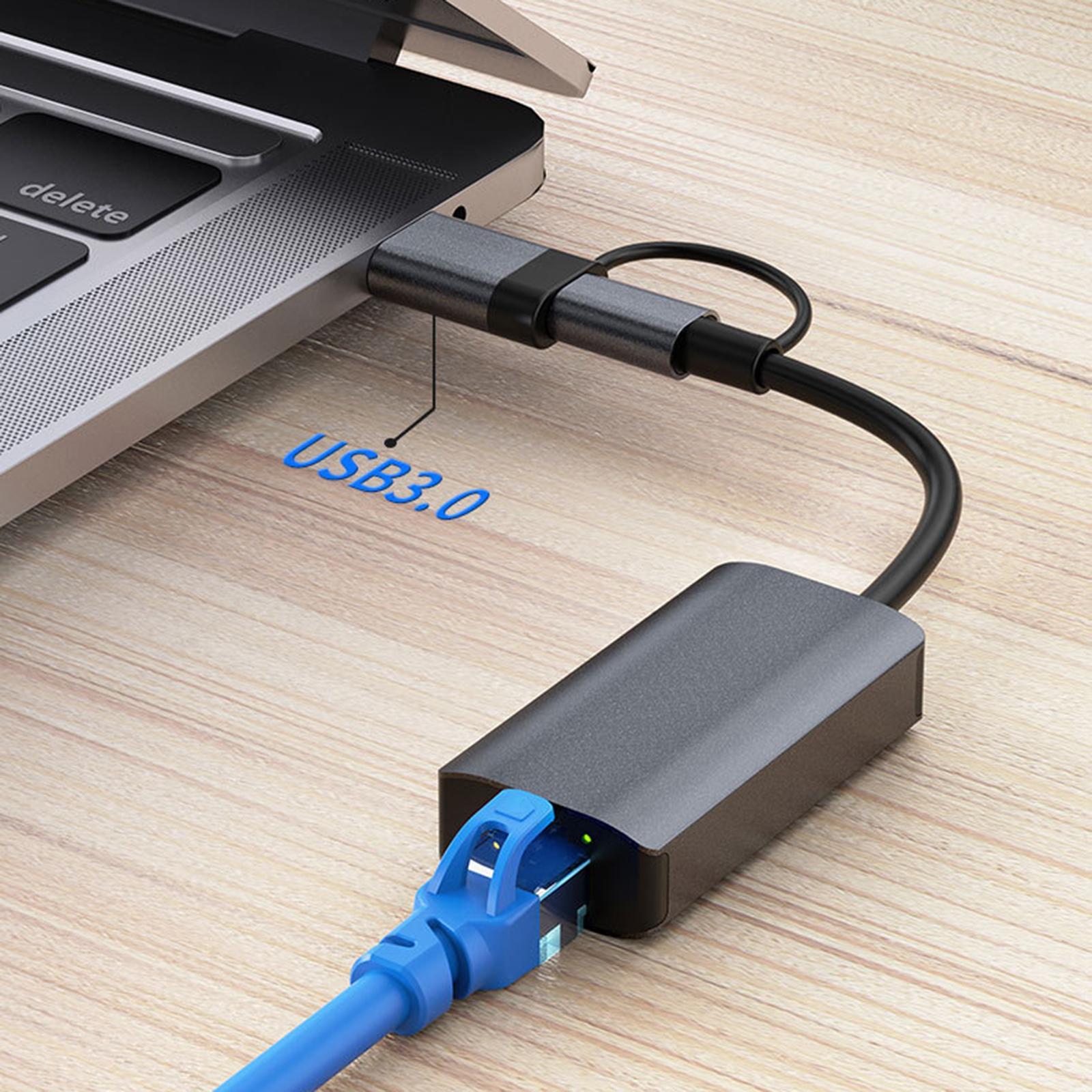 USB Ethernet Adapter Replacement USB Network Adapter Portable for Laptop PC