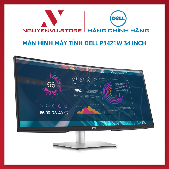 Màn hình máy tính Dell P3421W ( 34inch WQHD 3440 x 1440 / IPS / USB Type-C ) - Hàng Chính Hãng