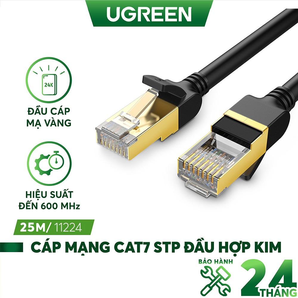 Cáp mạng 2 đầu đúc bọc hợp kim Cat 7 UTP, dạng tròn, dài từ 25-30m UGREEN NW107 - Hàng Nhập Khẩu