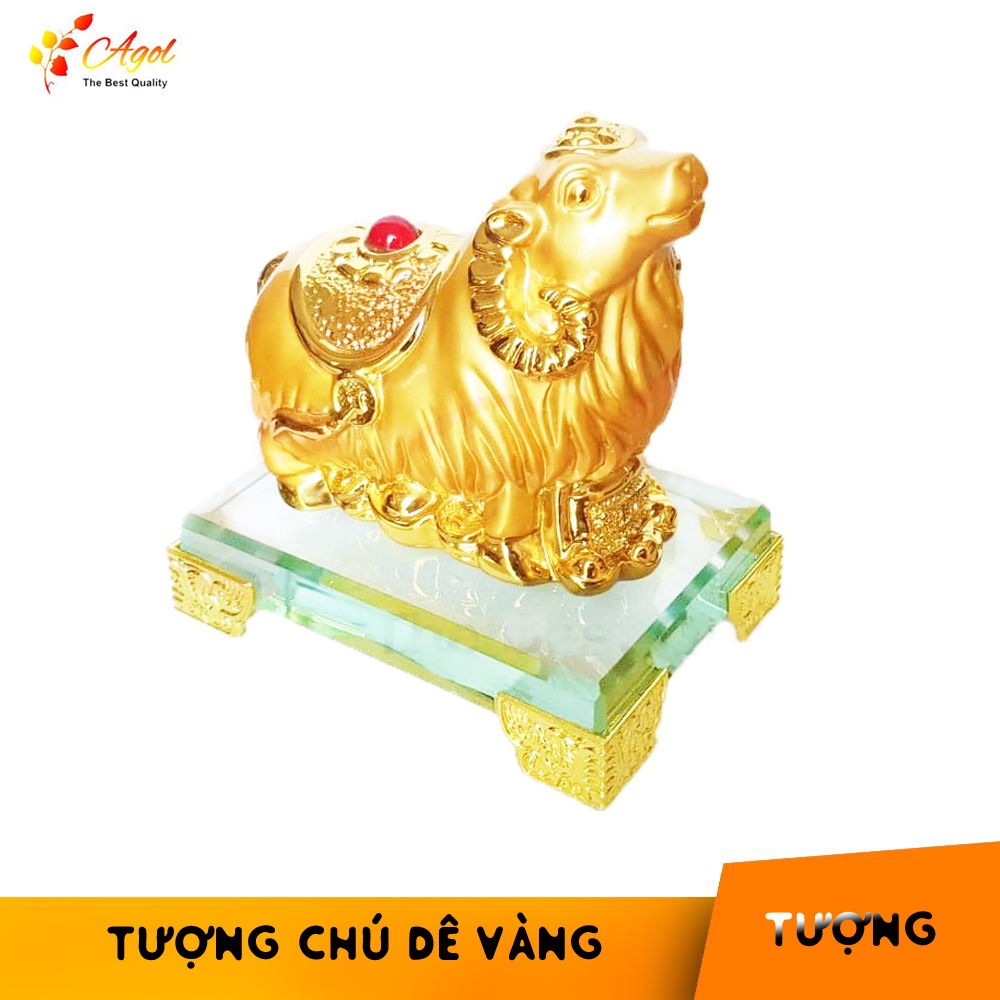 TƯỢNG CHÚ DÊ VÀNG ĐẾ THỦY TINH