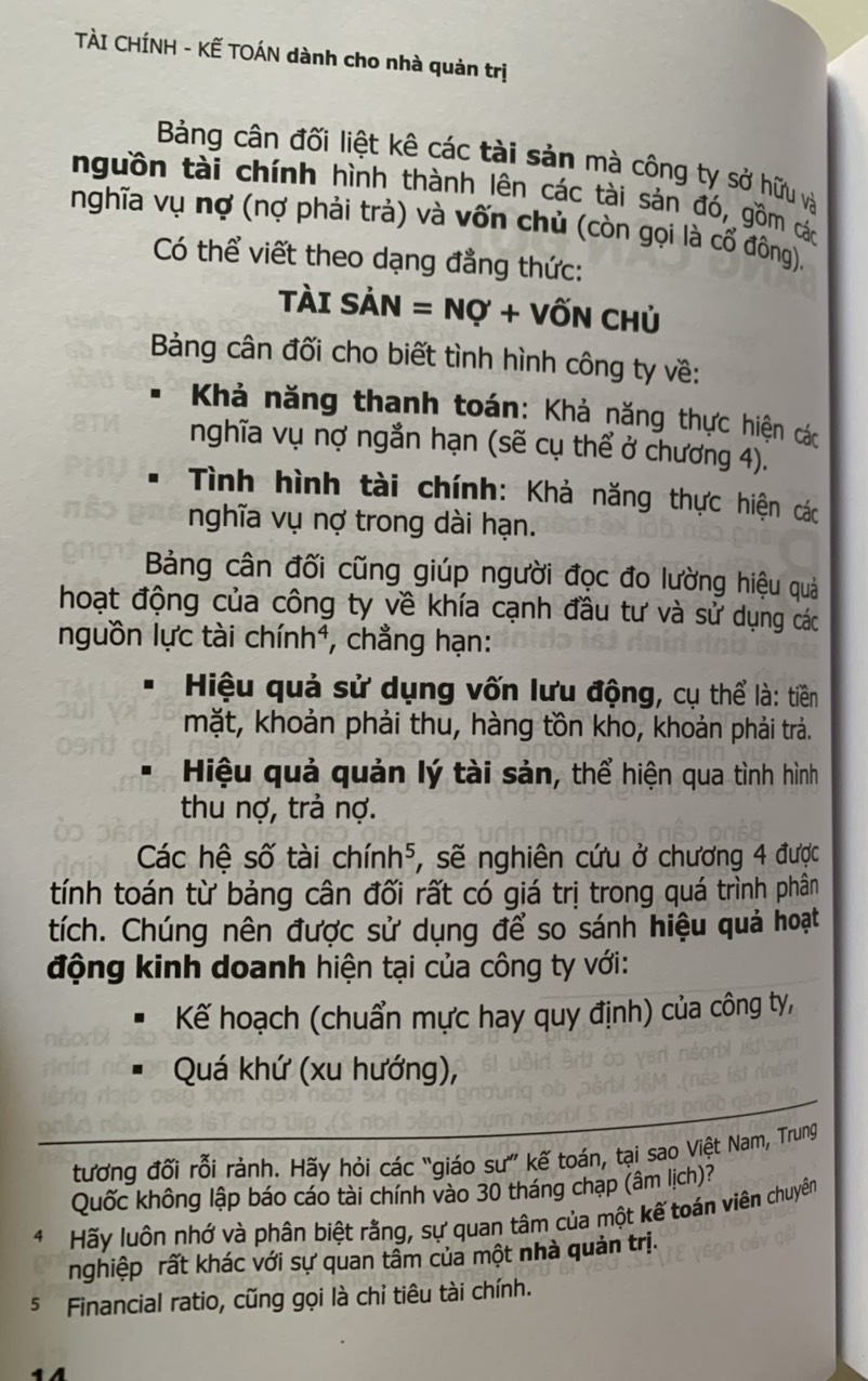 Tài chính kế toán dành cho nhà quản trị