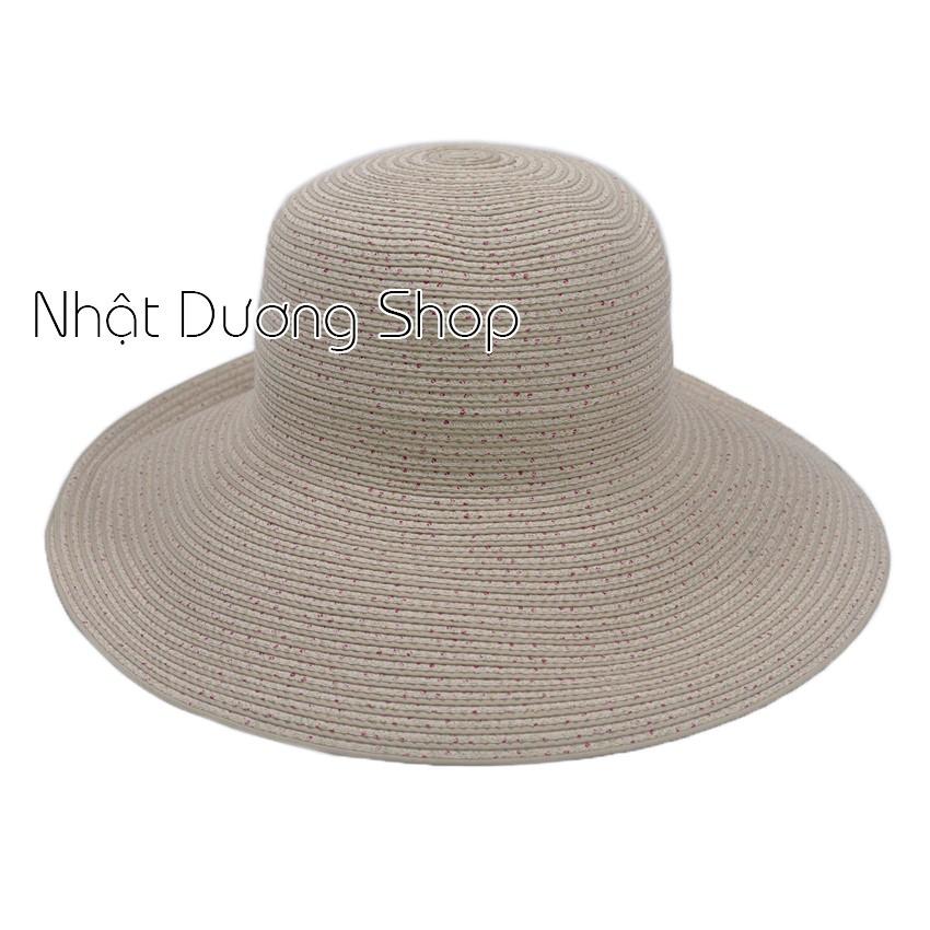 Nón vành rộng gắn hoa sang trọng, đẳng cấp mũ tai bèo vành rộng 11cm giúp che nắng tốt