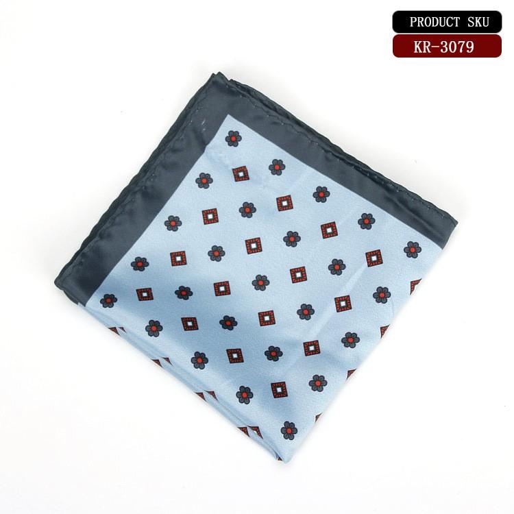 Khăn cài áo vest cho nam - pocket square họa tiết hoa nhí