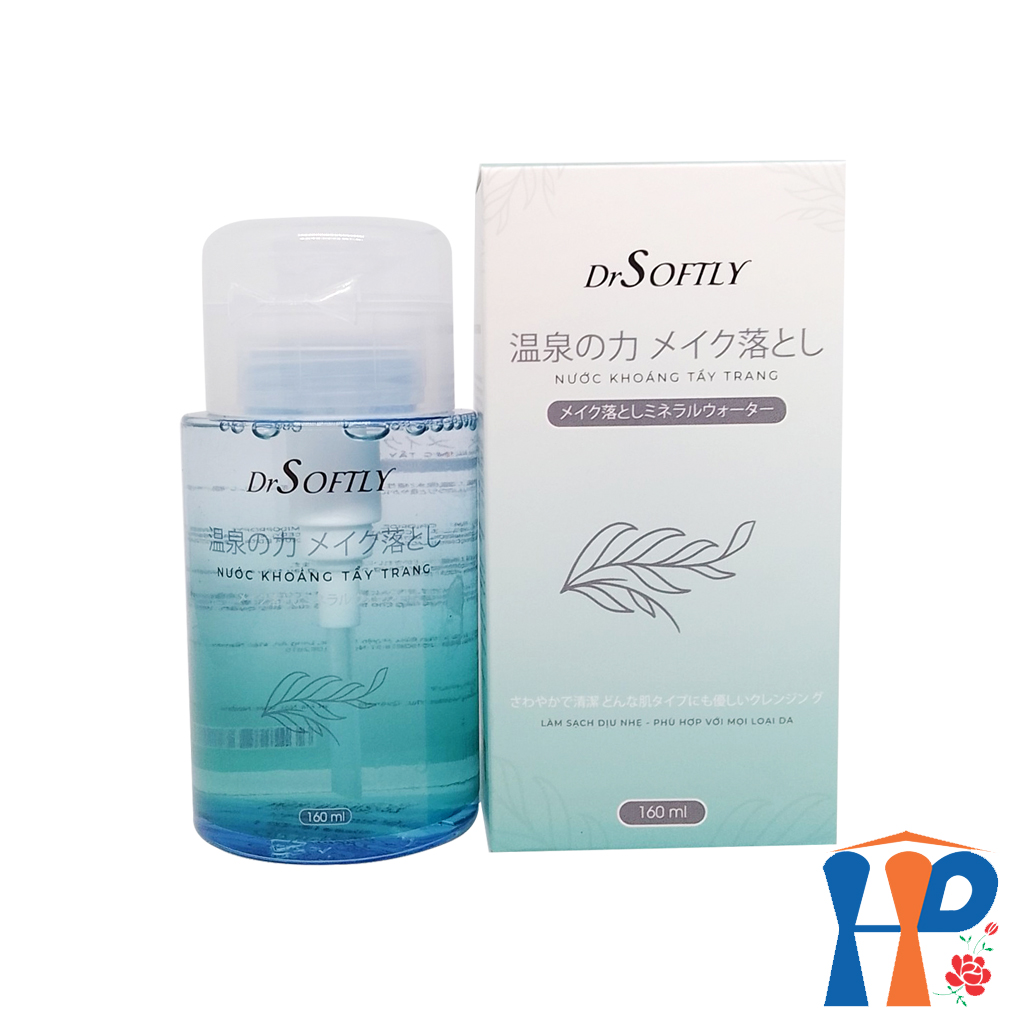 Nước Khoáng Tẩy Trang DrSoftly Mineral Water Make Up Remove 160ml (làm sạch da, mày, mí, mắt, môi và son lì) Hani Peni