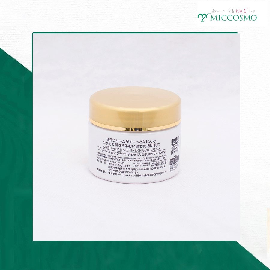 Kem Dưỡng Trắng, Chống Lão Hóa Từ Nhau Thai Và Collagen Từ Nhật Bản White Label Premium Placenta Rich Gold Cream Hũ 60gr