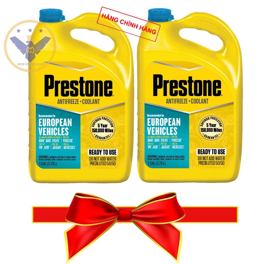 COMBO 2 bình nước làm mát động cơ xe ô tô màu xanh PRESTONE MAX EUROPEAN 3.78L