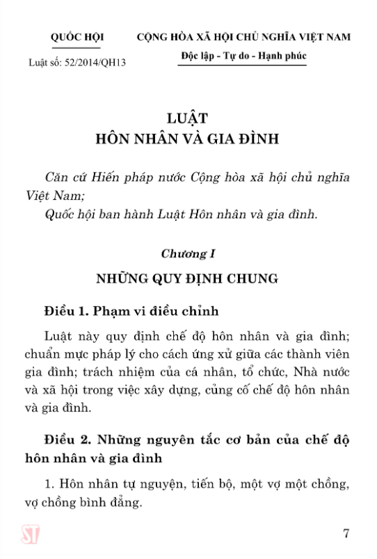 Sách - Luật Hôn Nhân Và Gia Đình Năm 2014