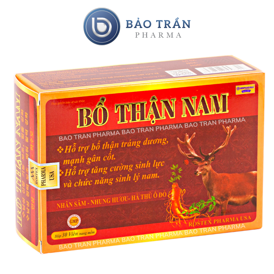 Viên uống sâm nhung Bổ Thận Nam tăng cường sinh lý, bổ thận, tráng dương - Hộp 30 Viên