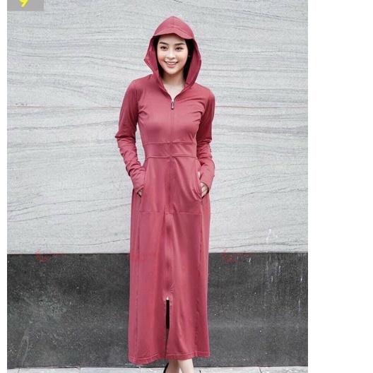 Áo chống nắng thân dài nữ GU 2 lớp dày dặn có lưới thoáng khí chống tia UV cao cấp mã CNTD110
