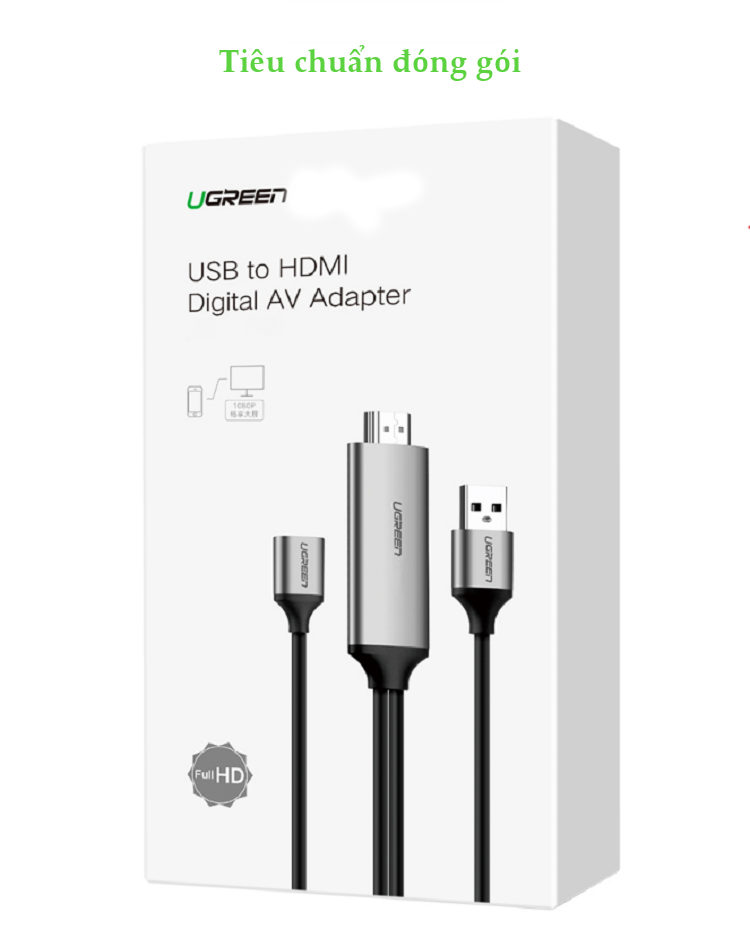 Cáp Chuyển Đổi USB (Micro, Lightning, Type-C) Sang HDMI UGREEN 50291 ( Dài 1.5m) - Hàng chính hãng