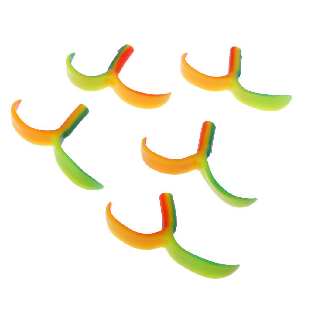 5pcs Soft Lure Tail for Lures Spoons Bass Fishing Hooks, Split Tail 6.5 x 4cm