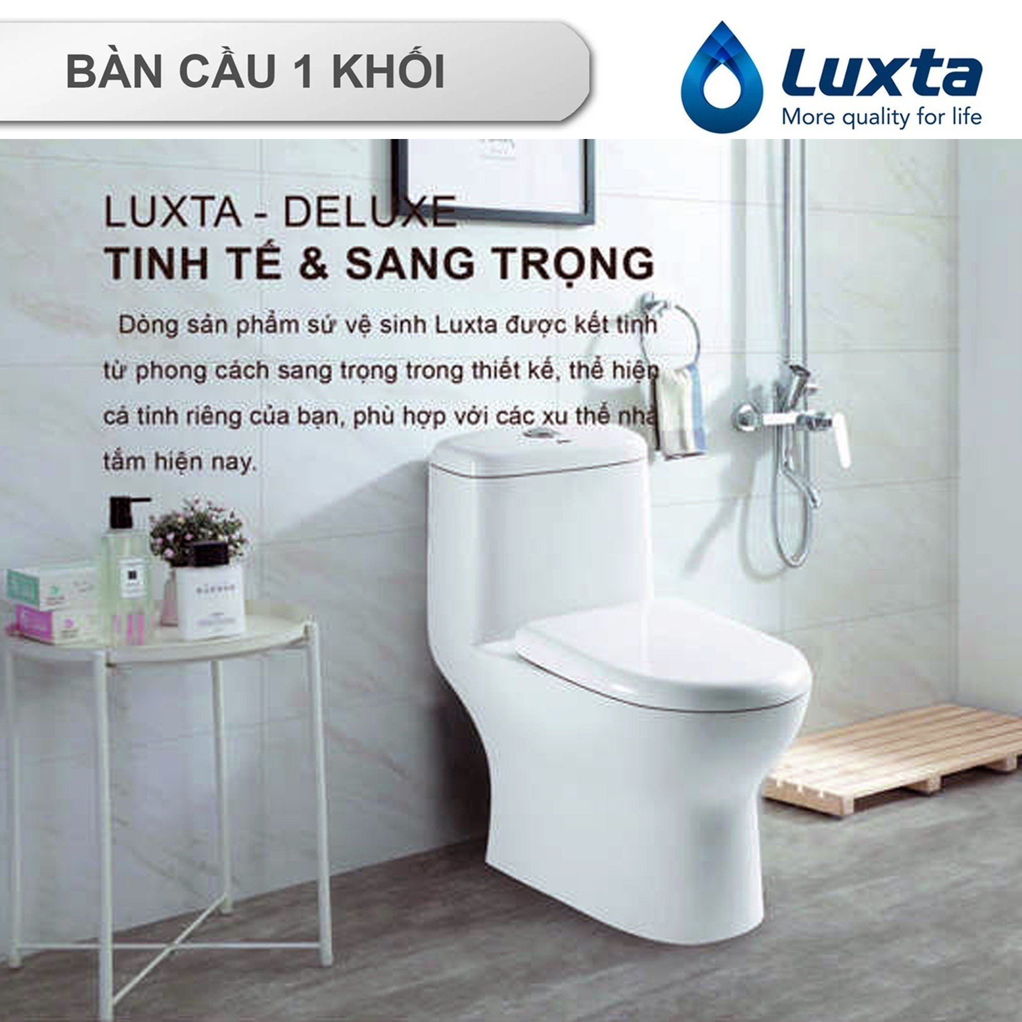 Bồn Cầu Chính Hãng LUXTA LT101 Công Nghệ Tiết Kiệm Nước ECO LUX