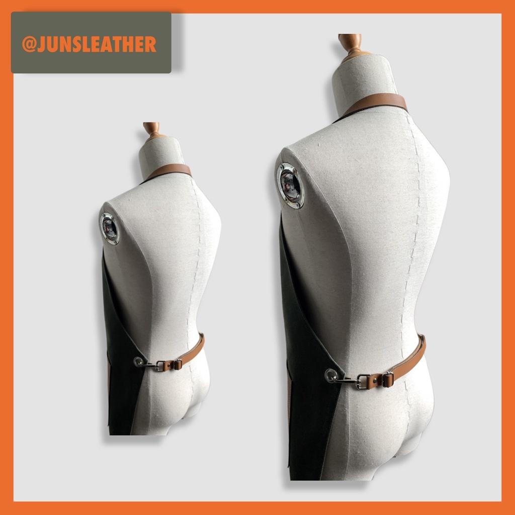 Dây da đeo tạp dề pha chế của Junsleather dùng cho tạp dề pha chế của Barista hoặc Bartender