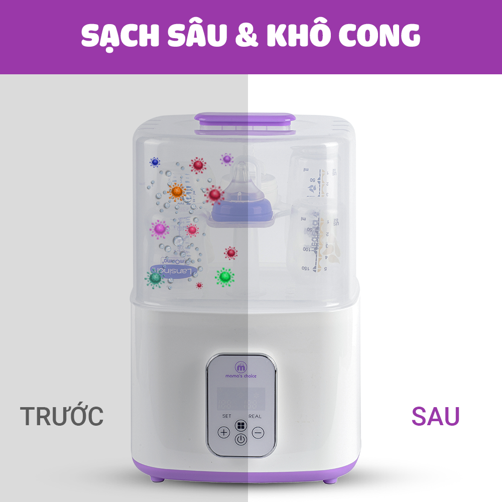 Máy Tiệt Trùng Bình Sữa Mama’s Choice 5in1 Tích Hợp Chức Năng Sấy Khô Phụ Kiện và Hâm Sữa Cho Bé, BH Chính Hãng 12 Tháng