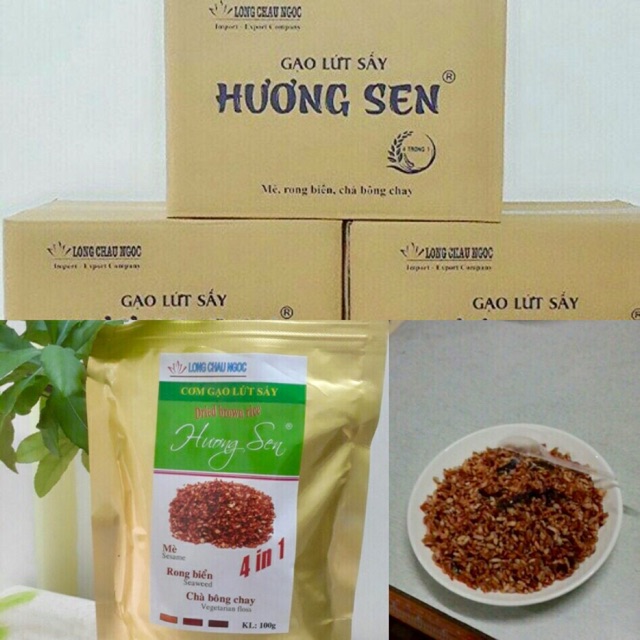 Cơm Gạo Lứt Sấy Hương Sen 4in1 (1 thùng 30 bịch)