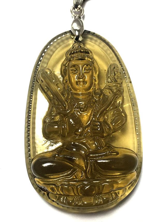 Mặt dây bản mệnh khắc ngài Hư Không Tạng đá mã não tự nhiên cho người tuổi Sửu - tuổi Dần Bạc QTJ - MDNA7