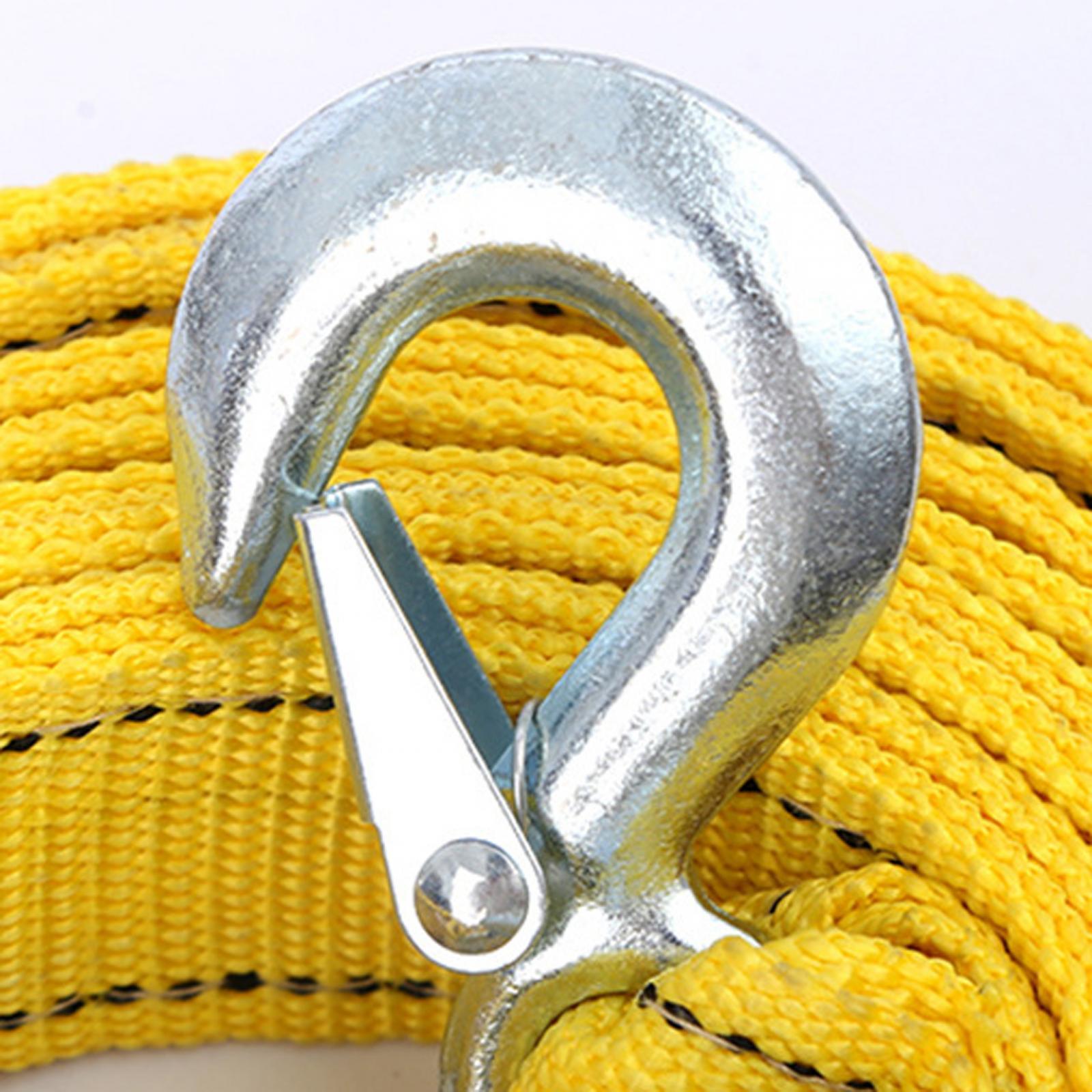 Heavy Duty Tow Strap with Hooks Tow Strap Rope ,5T Capacity ,High Strength Accessories ,Yellow Good Quality ATV Tow Strap Truck Recovery Strap
