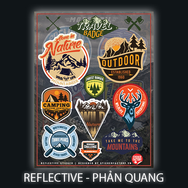 Travel Badge - Reflective Sticker hình dán phản quang 3M Premium