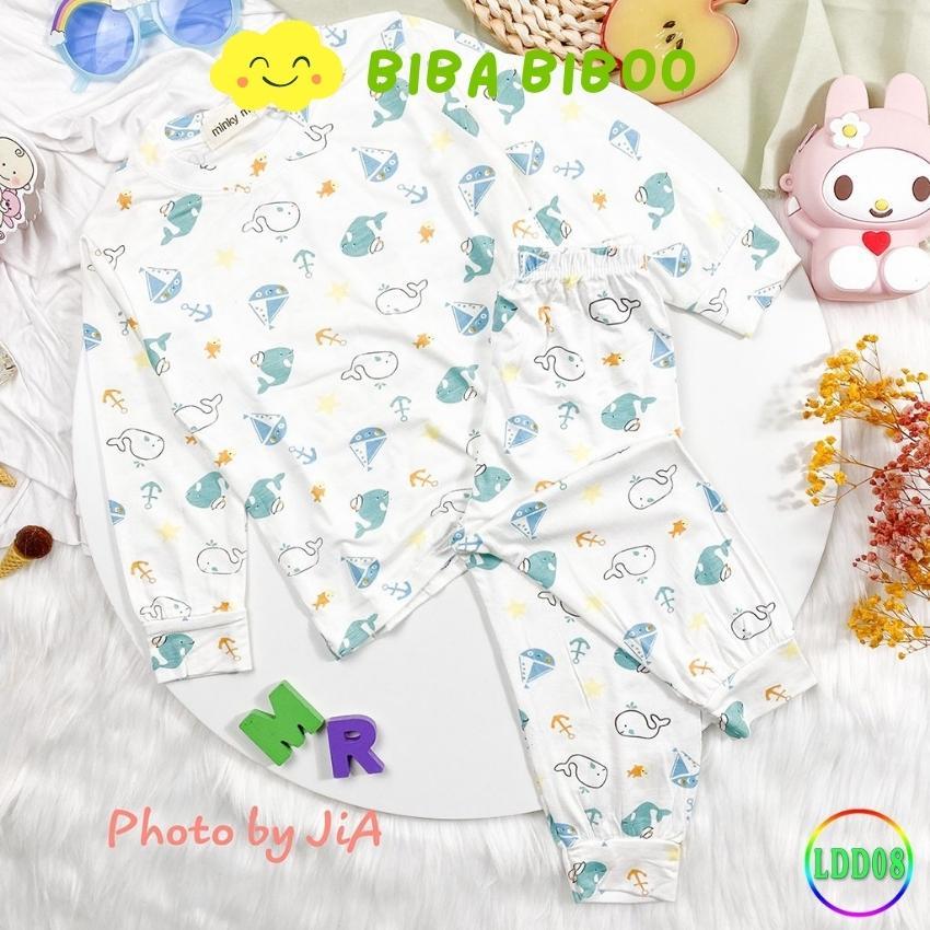 Bộ Quần Áo Trẻ Em Dài Tay Minky Mom LDD08 Từ 8-28 Kg, Vải Thun Lạnh Mềm Mại, Co Giãn, Thấm Hút Mồ Hôi - Màu Nude