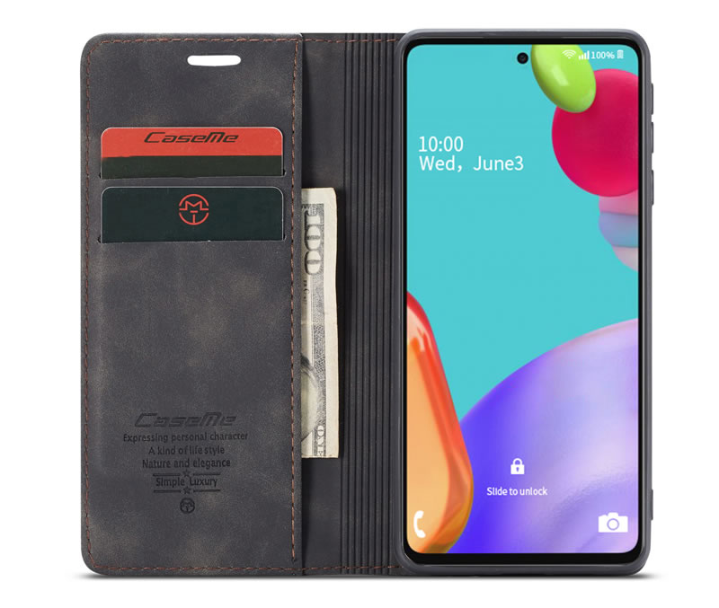 Bao da dạng ví dành cho Samsung Galaxy A52 chính hãng Caseme - Hàng Nhập Khẩu