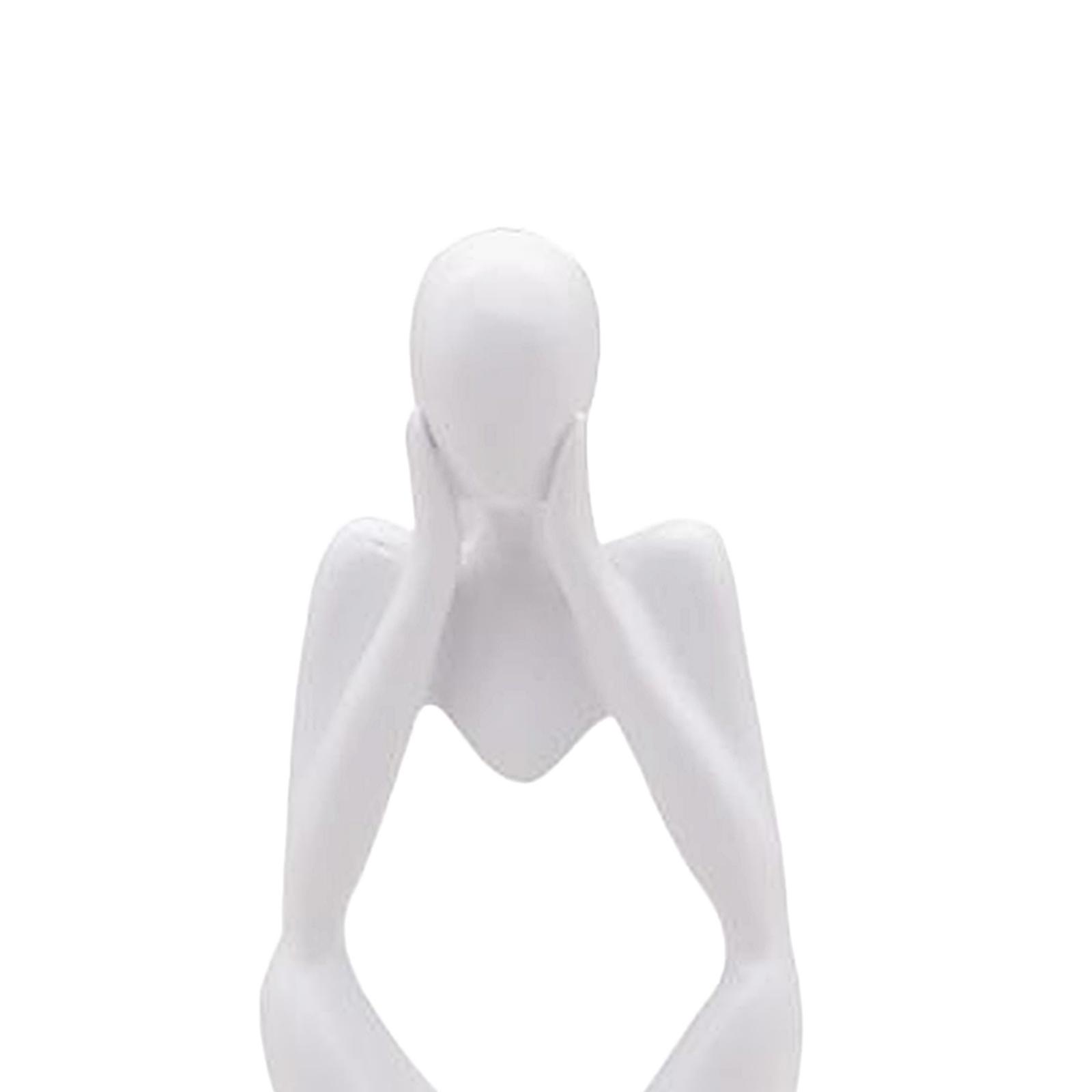2Pcs Abstract Thinker Sculpture Resin Figurine Characters Statues Home Decor