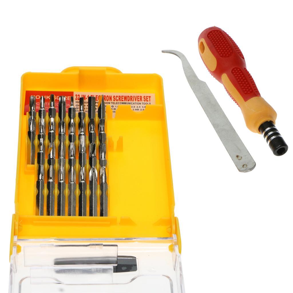 32 in 1 Steel Precision Screwdriver Bits Nut Driver Repair Tools Kit Set S
