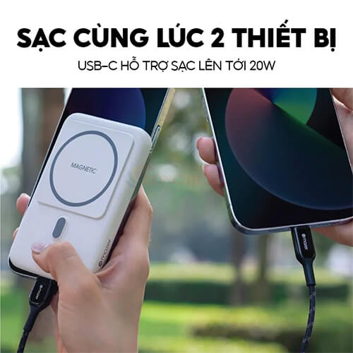 Sạc dự phòng từ tính không dây Mazer Infinite.Boost MagAir Charge View V3 10000mAh M-MAGAIR12 - Hàng chính hãng