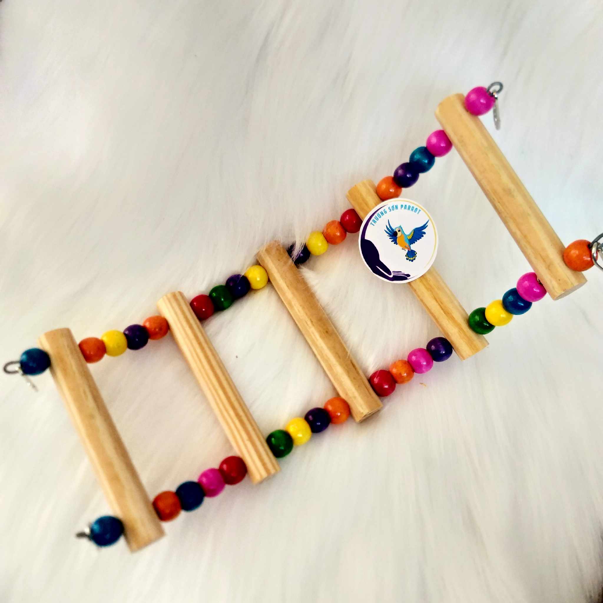 1 cầu thang, thang leo DÀI 30CM đồ chơi bằng gỗ cho vẹt, sóc, chuột và thú cưng khác
