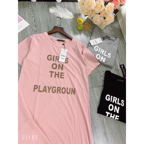 Đầm cotton dáng suông chữ GIRL sale