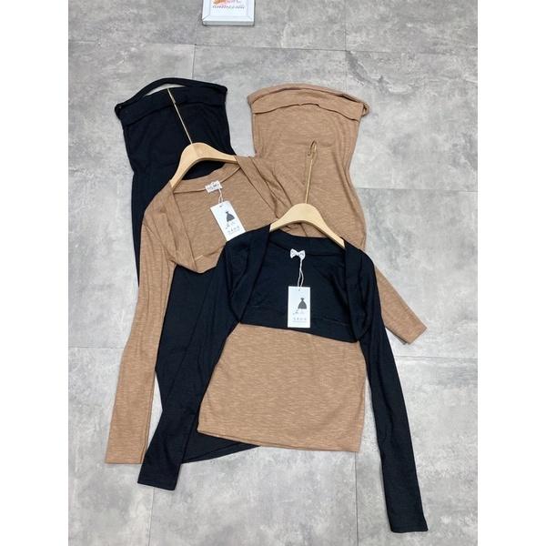 Set Váy Len Áo Khoác Mix Váy Body 2 Màu Siêu Xinh Có Ảnh Thật Kèm Video