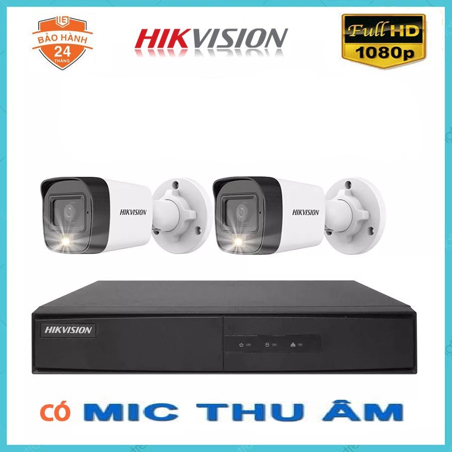 Trọn bộ camera Hikvision có mic thu âm, bộ camera có âm thanh - Hàng chính hãng