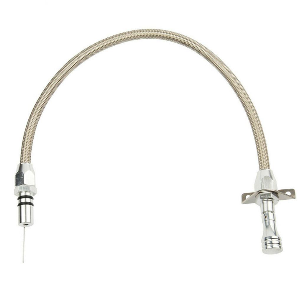 Flexible Transmission Dipstick for Chevy GM TH350 w/ Clear Tube Silver