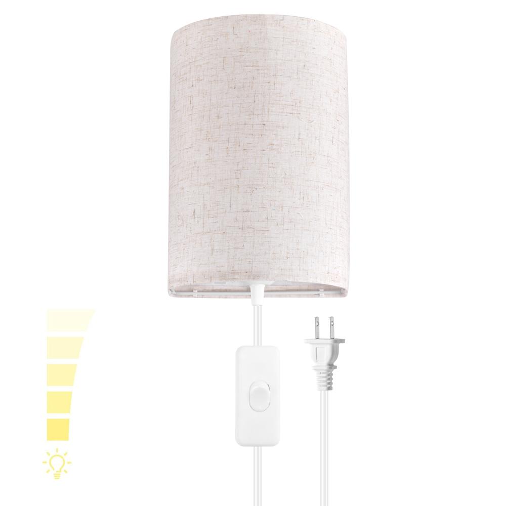 Plug in Wall Sconce 3 Color Temperature Wall Light Wall Lamp with Plug in Cord Dimmable Switch Bulb for Living Room