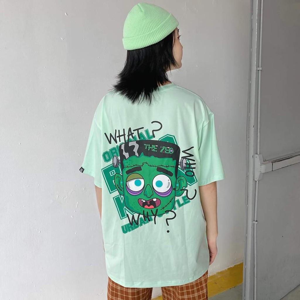 Áo thun đầu lâu trắng tay lỡ nam nữ, áo phông form rộng unixe chất cotton mát mịn thấm hút mồ hôi BIKEN
