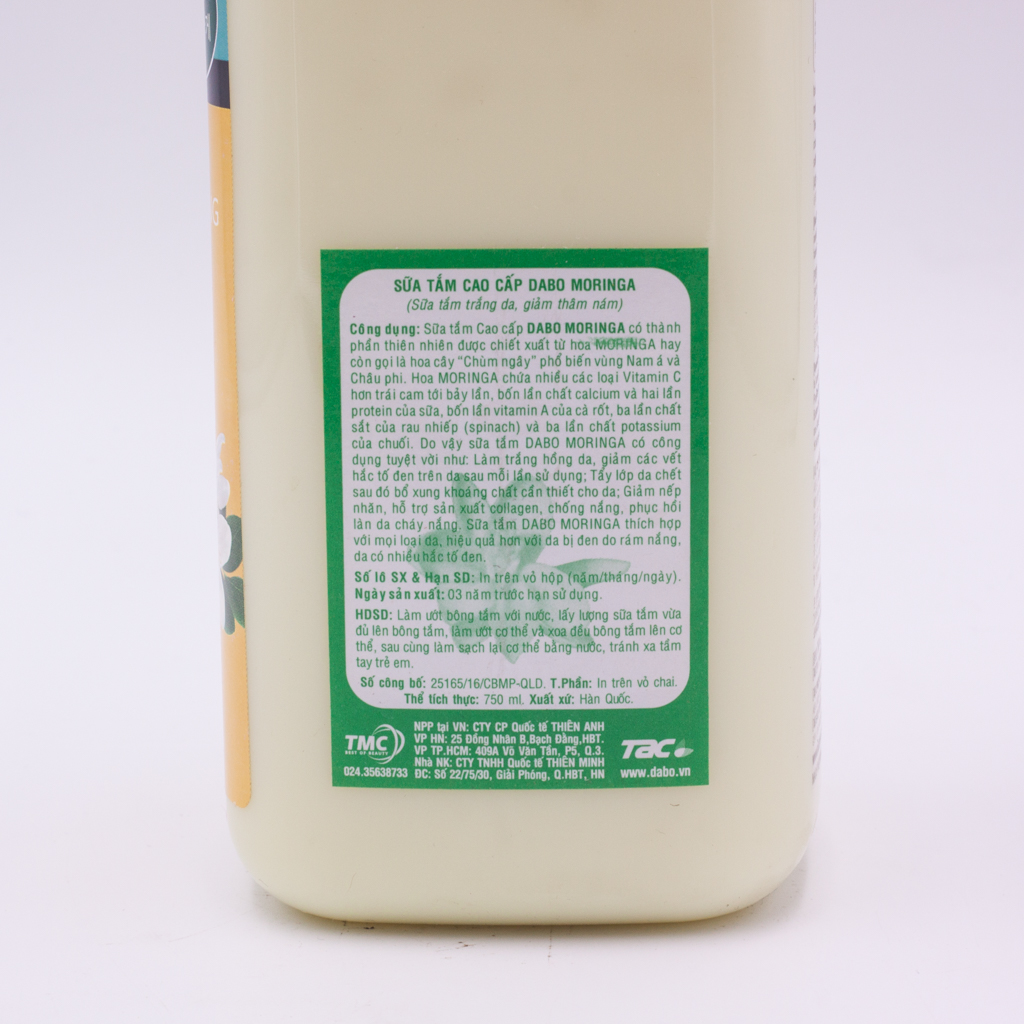 Sữa tắm trắng da Hàn Quốc tinh chất chùm ngây Dabo Moringa (750ml) – Hàng Chính Hãng