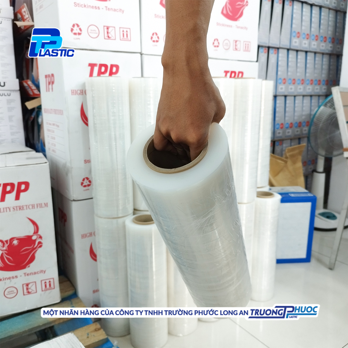 Màng PE Quấn Hàng Pallet TPP, PE Stretch Film, Màng Nhựa Bọc Hàng, Màng Co, Màng Cuốn Hàng,Màng Chít, 3.96kg/cuộn, TRONG SUỐT