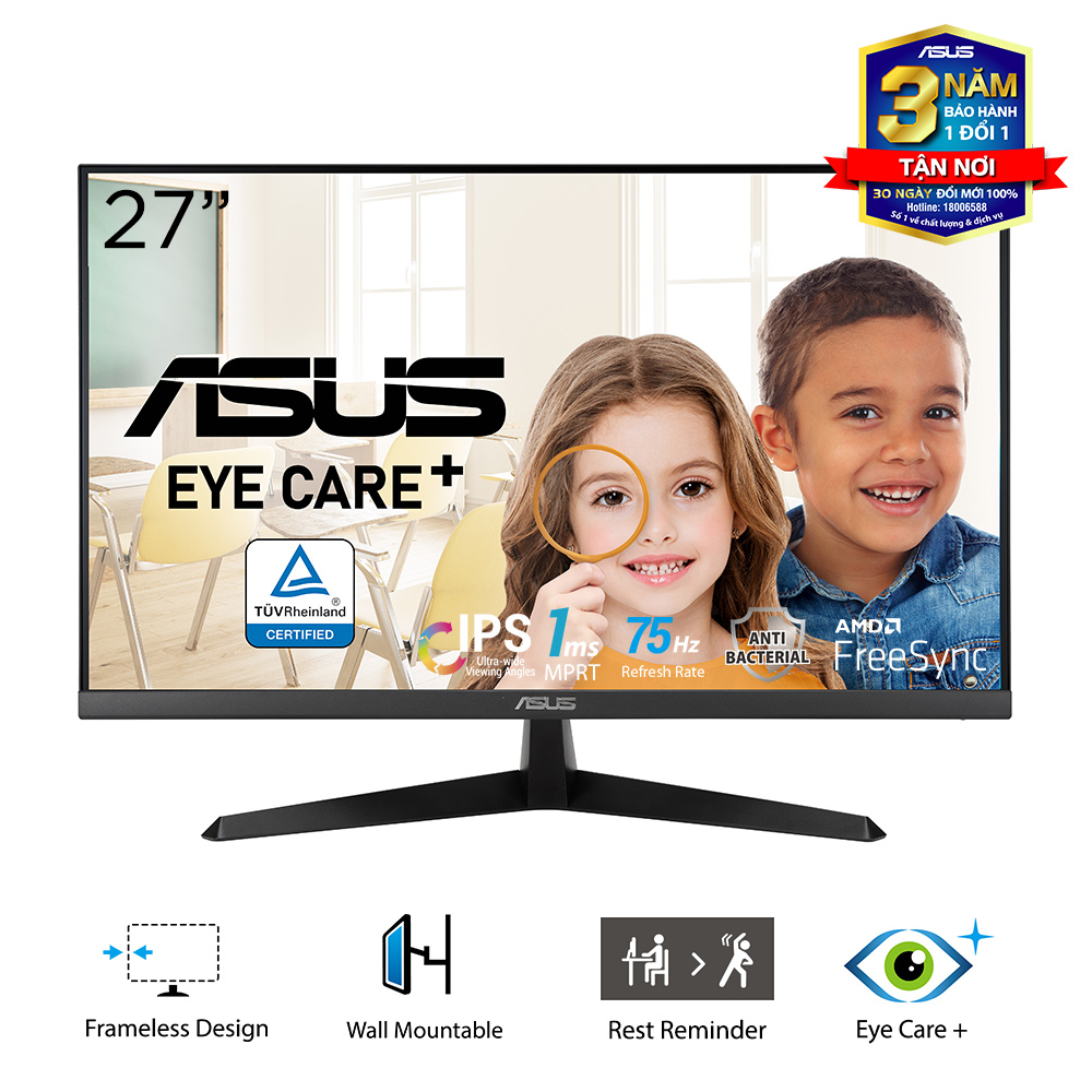 Màn Hình Chơi Game Asus VY279HE (27inch/FHD/IPS/75Hz/1ms) - Hàng Chính Hãng