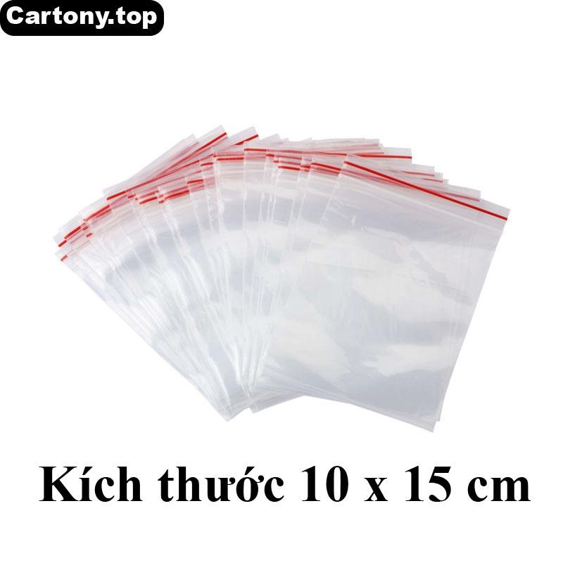 Túi zipper viền chỉ đỏ 10 x 15 cm - 300 Gram