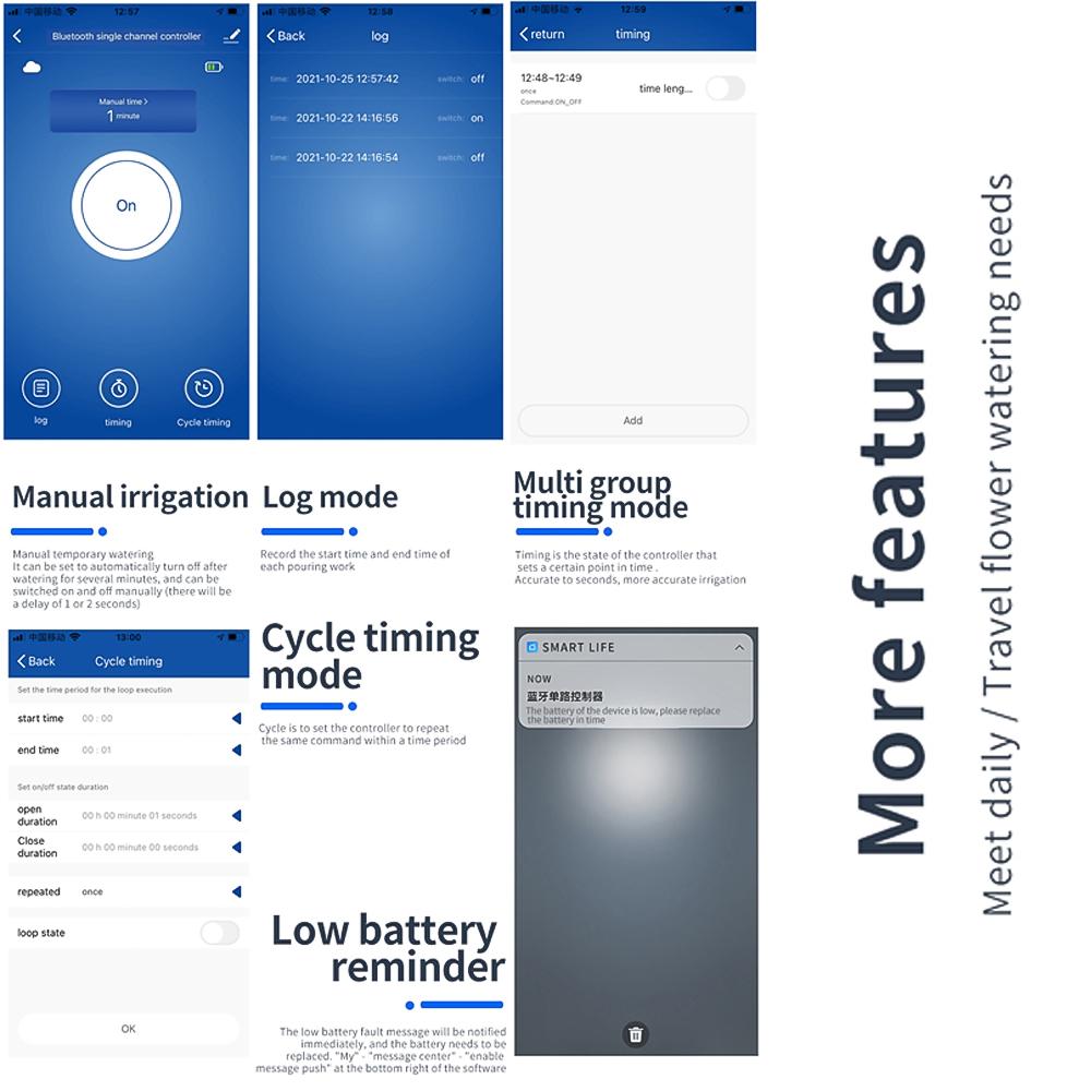 Intelligent Smartphone Wifi BT Irrigation Controller Plant Watering Timer Garden Irrigation Control Device Watering Machine Auto Irrigation Tool