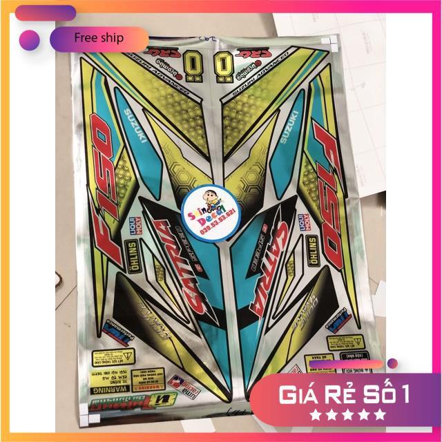 Tem rời dành cho xe Satria fi vàng xanh Crom cao cấp