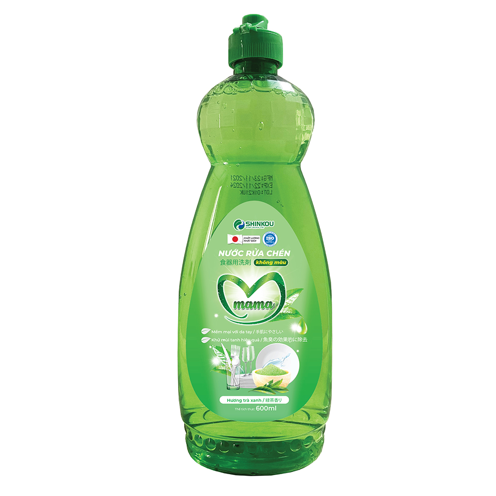 NƯỚC RỬA CHÉN MAMA - HƯƠNG TRÀ XANH - CHAI 600ML