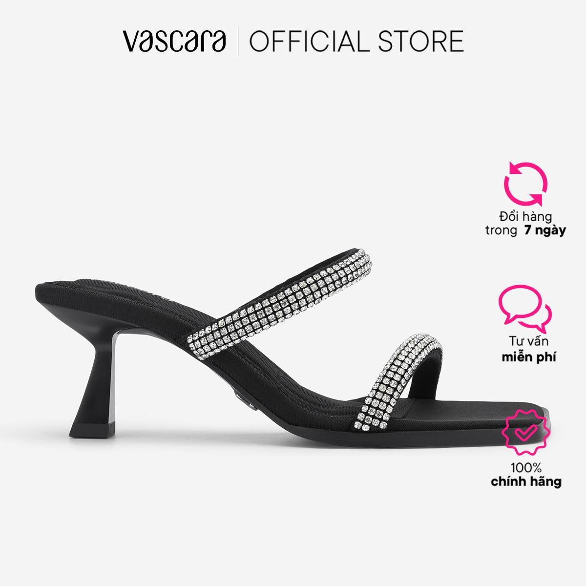 Vascara Guốc Mules Quai Đính Đá Pha Lê - GNN 0221