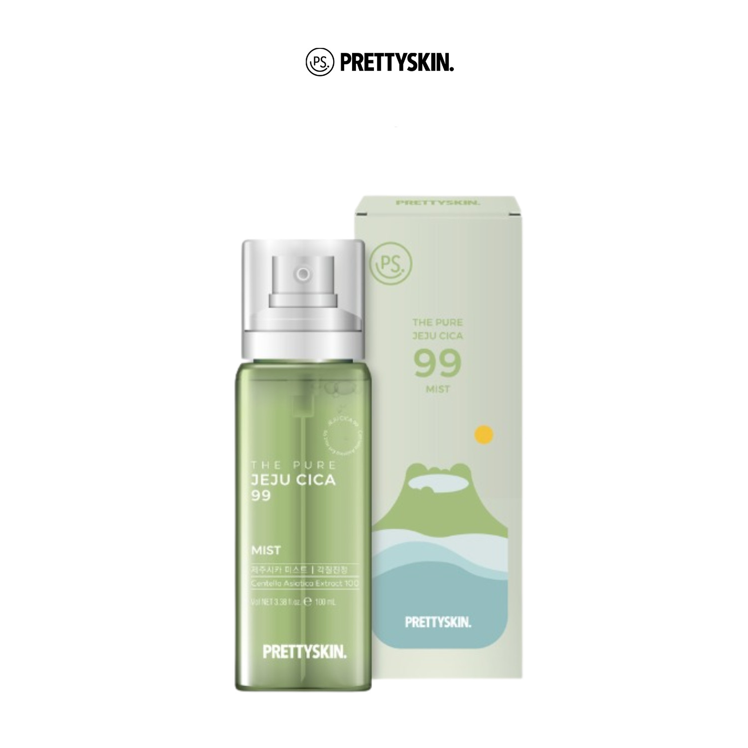 Xịt khoáng rau má The Pure Jeju Cica 99 mist Prettyskin 100ml