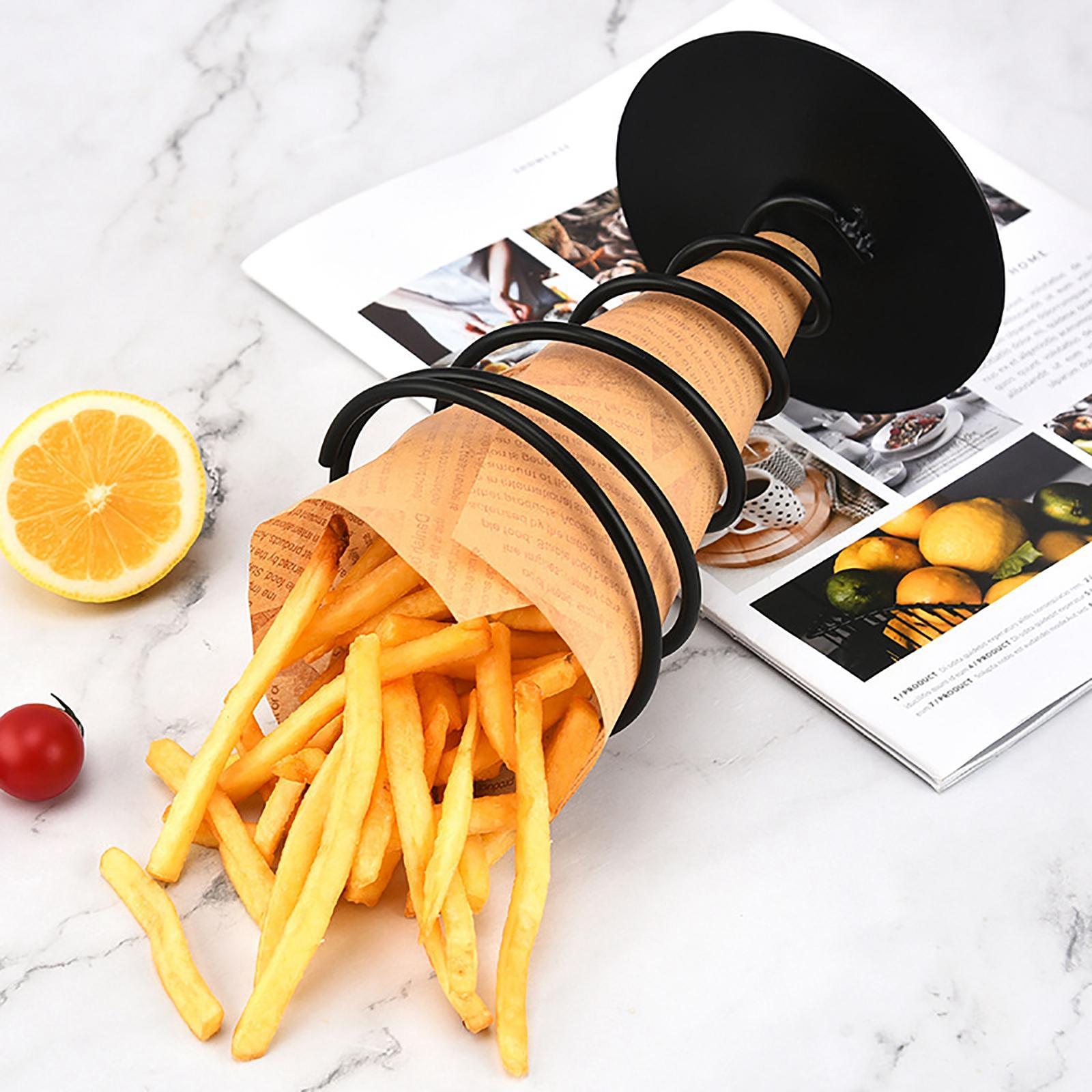 French Fry Stand Appetizer Spiral Snack Basket for Restaurant Kitchen Home