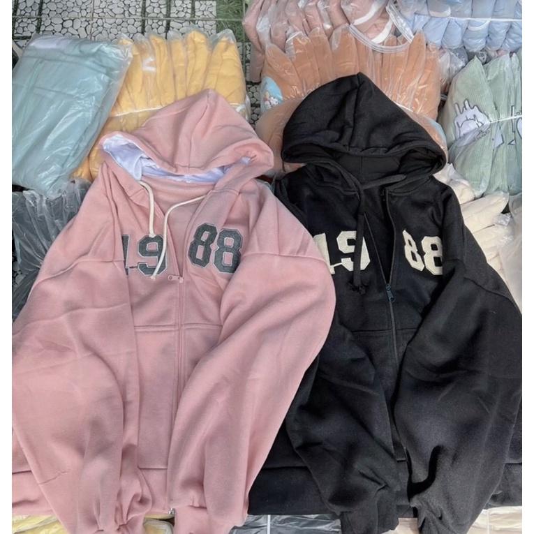 Áo khoác hodie form rộng có khoá kéo, Áo khoác nỉ ngoại chống nắng 1988