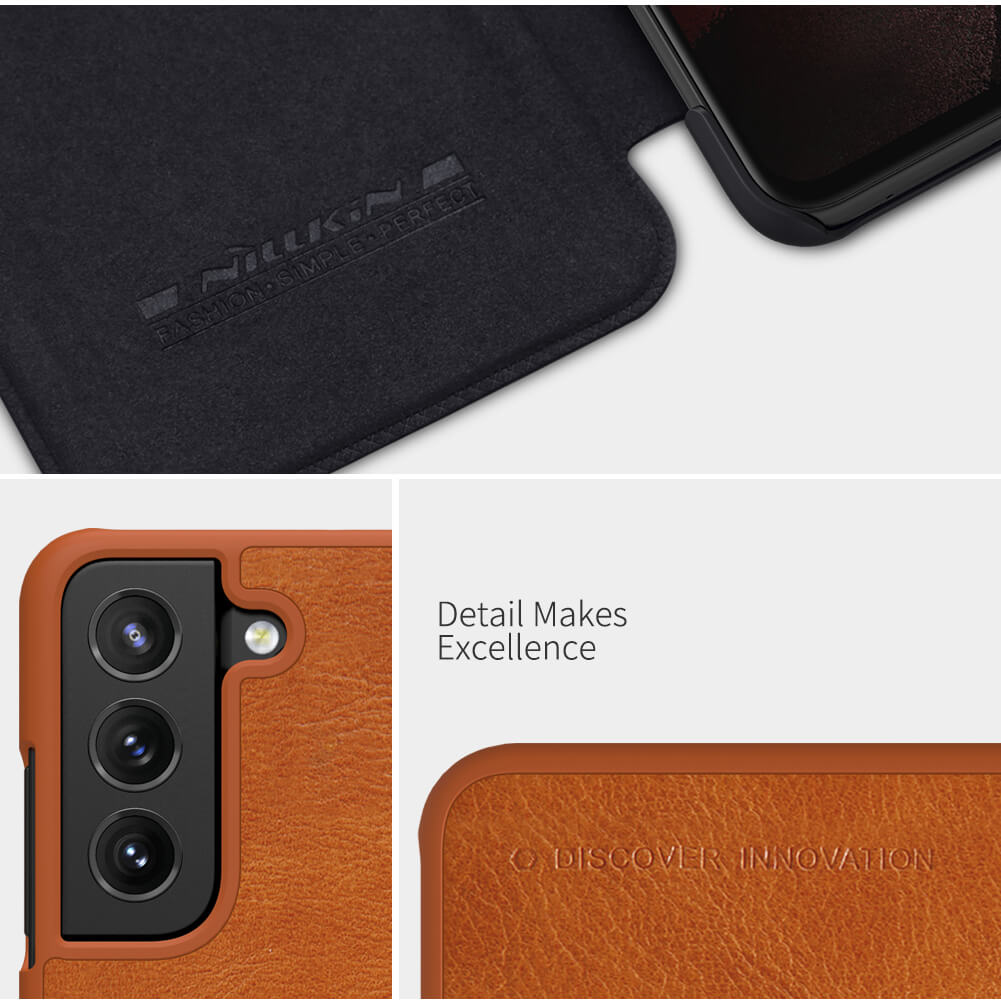 Bao da Leather cho Samsung Galaxy S21 FE 5G hiệu Nillkin Qin - hàng nhập khẩu