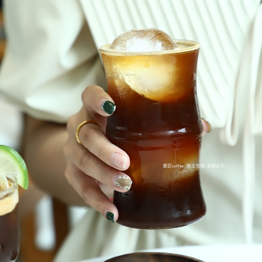 Ly thủy tinh ống tre 400ML siêu đẹp - Mã GPB47