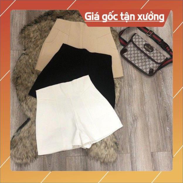 Quần short nữ cạp liền khóa lưng chất tuyết mưa