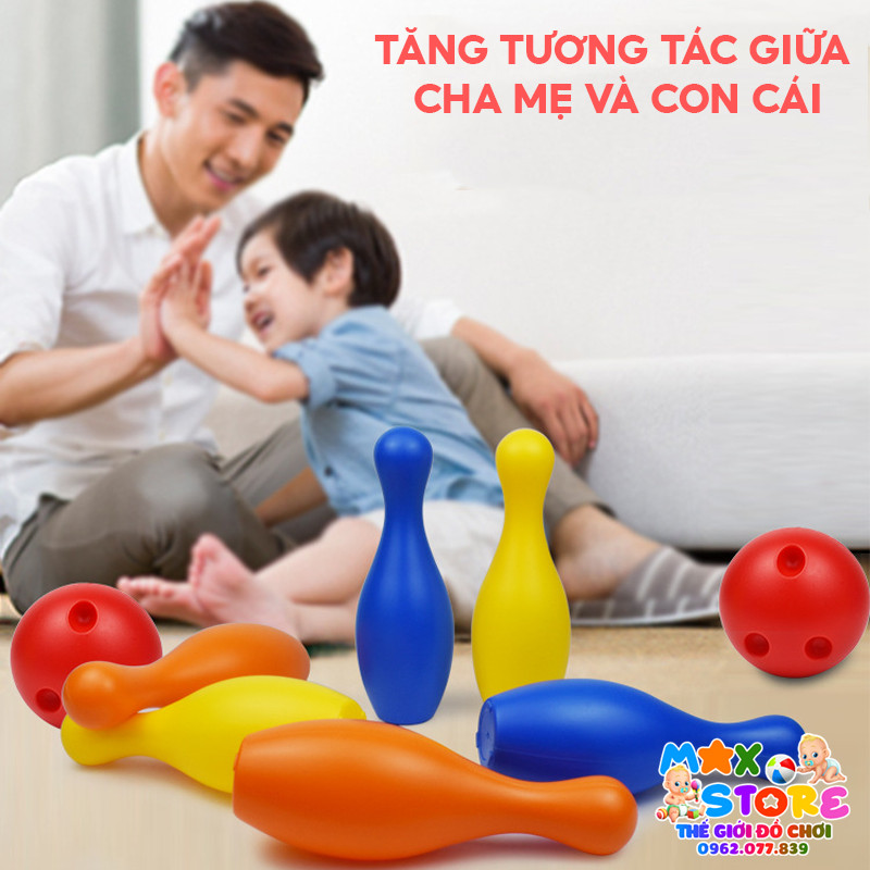 Đồ Chơi Bowling Kids SATOO Bằng Nhựa Mẫu To Đẹp Giúp Bé Vận Động