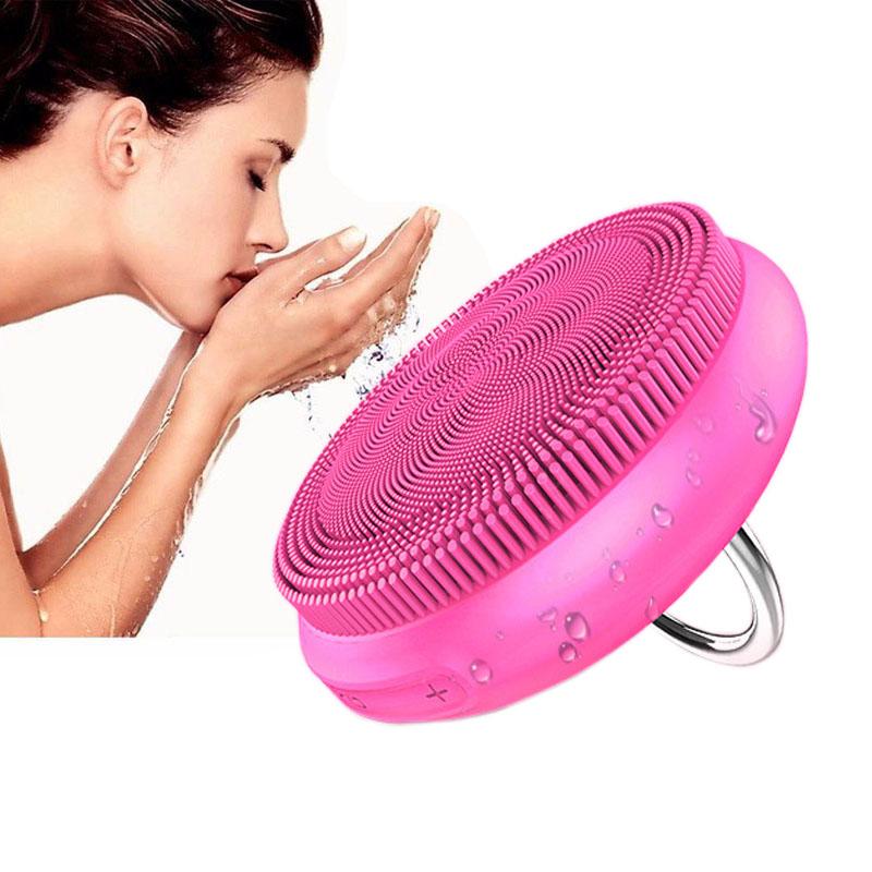 Điện MỚI Rửa Mặt Máy Rung Lỗ Chân Lông Làm Sạch Rửa Mặt Silicone Bàn Chải Máy Mát Xa Da Mặt Spa Massage Chăm Sóc Da